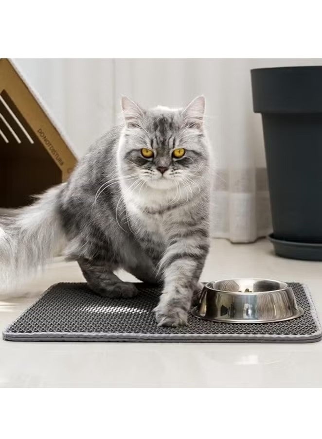 OMEVE Double Layer Honeycomb Cat Litter Tray Mat, Pet Litter Mat for Cats with Urine & Waterproof, Abrasion-Resistant, Non-Toxic Material for Litter Tray Area (60 x 45 cm, Grey) - Image 5